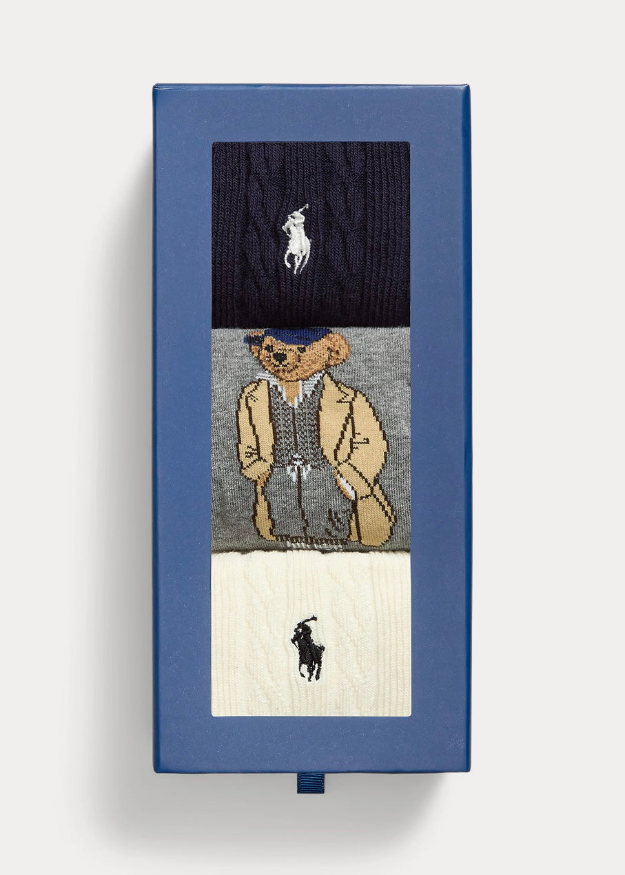Bear Crew sock 3-pack Navy/Grey/Ivory