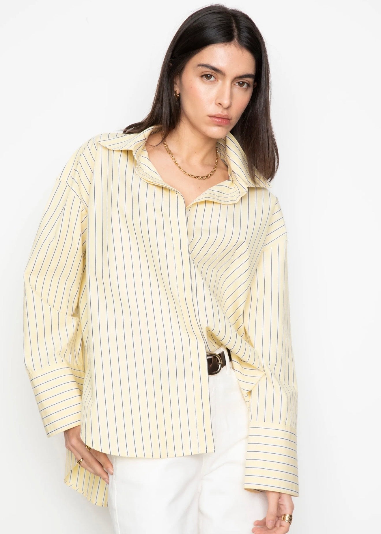 Nell Shirt Light Yellow Stripe