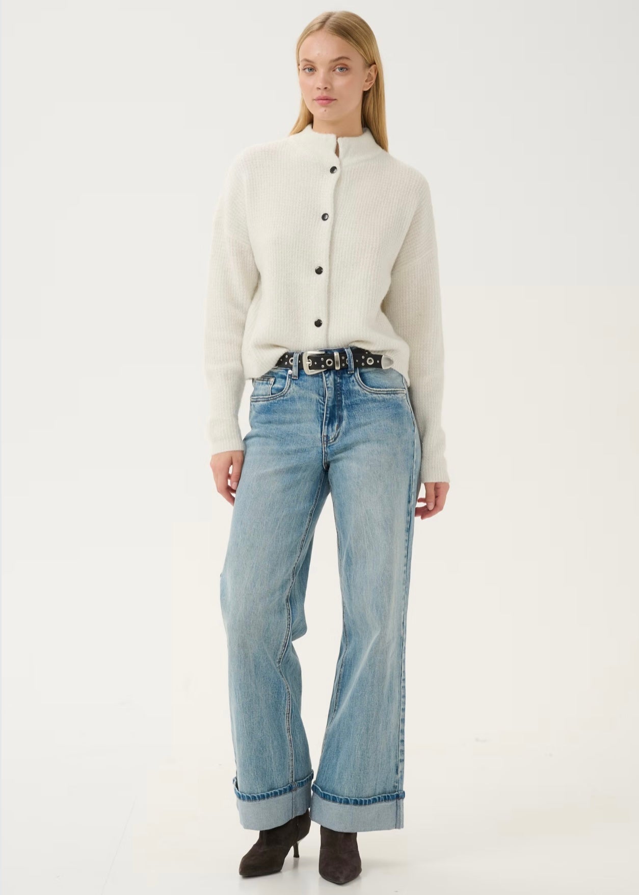 Alpha Shimmer cardigan Ivory with lurex