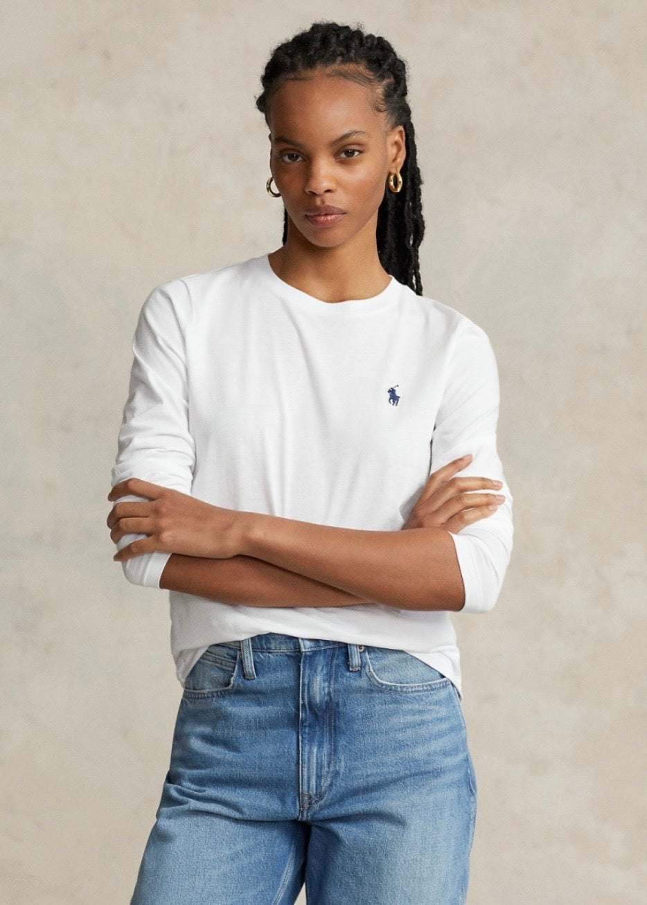 RL Longsleeve Tee White