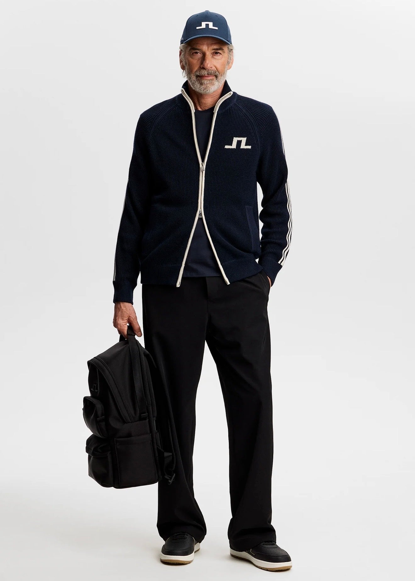 Craig Zip Knit Cardigan JL Navy