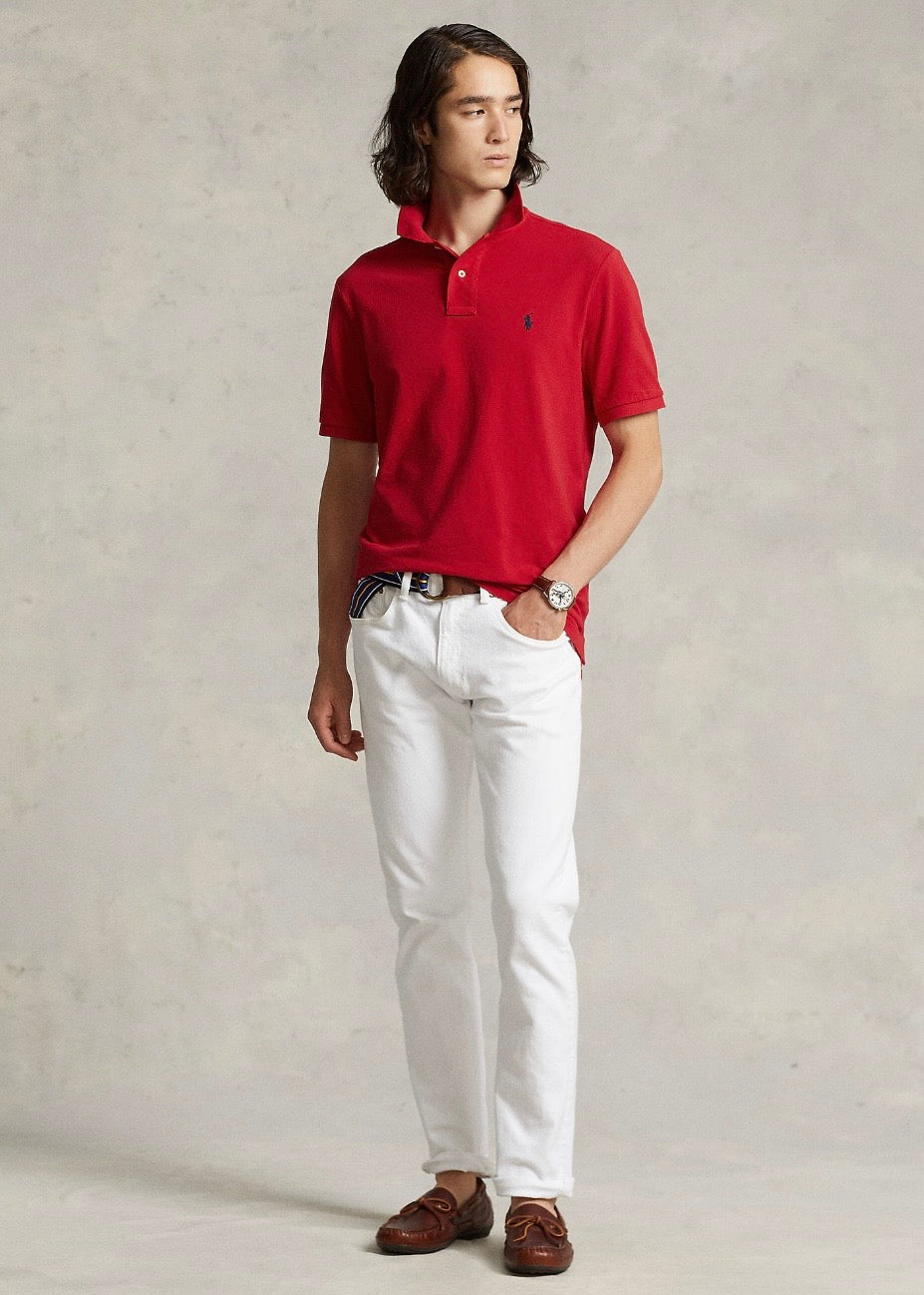 Mesh Polo Shirt Red