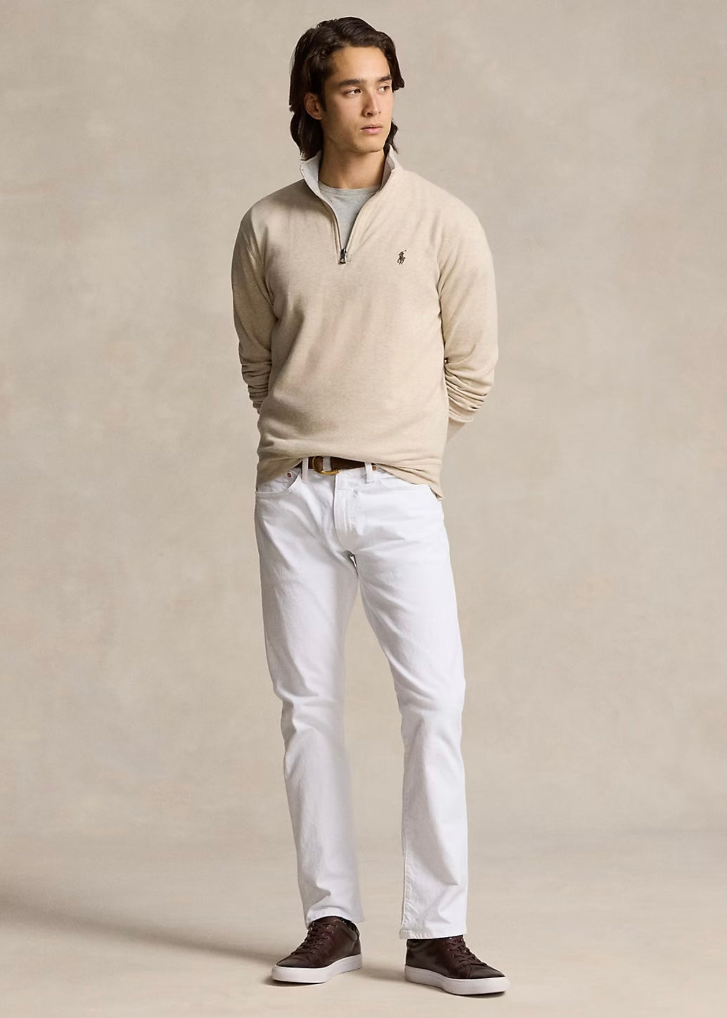 Ralph Lauren College Zip sweater - Expedition Dune