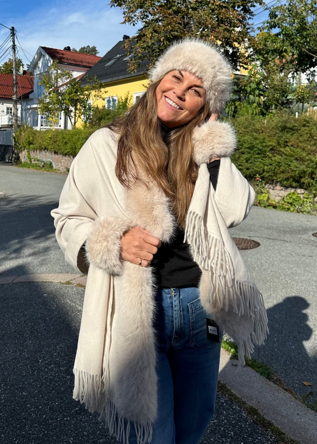 Jackie ullskjerf Lys Beige