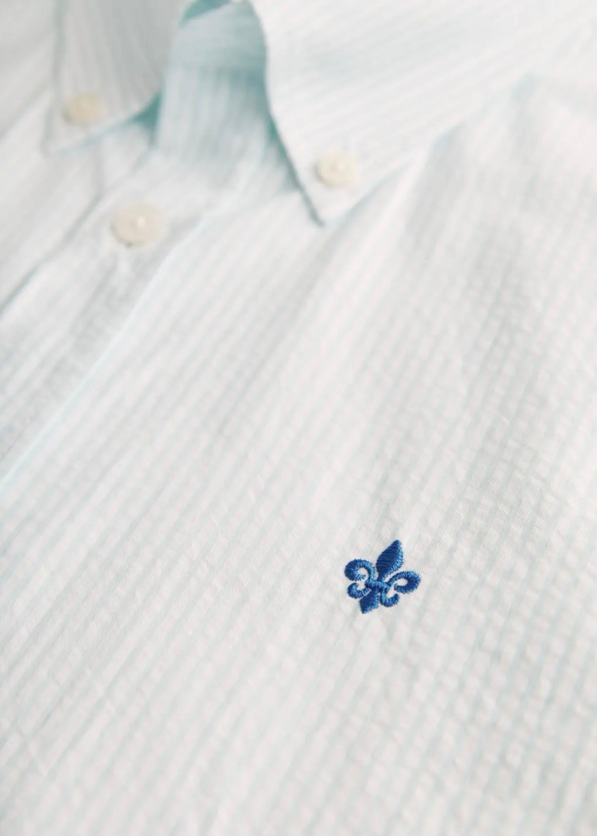 Morris Seersucker shirt - Turquoise