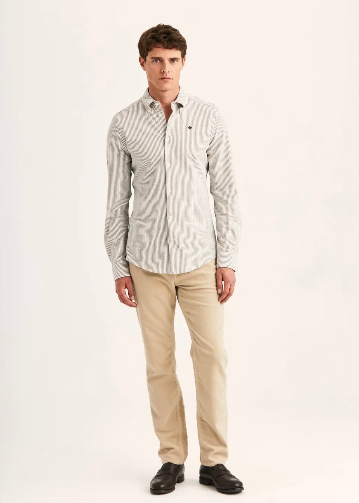 Camden Piqué Shirt Brown/White