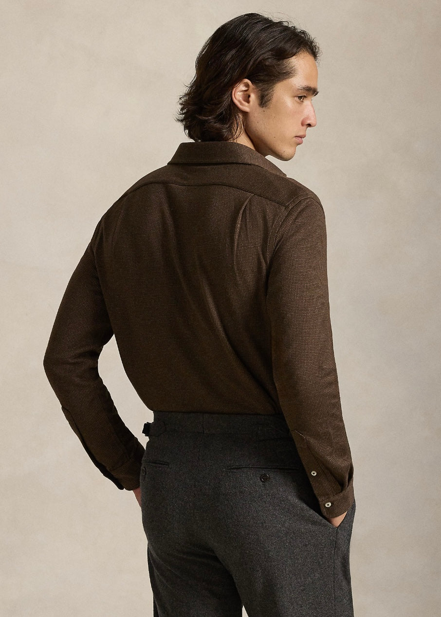 Houndstooth Jersey Shirt Brown