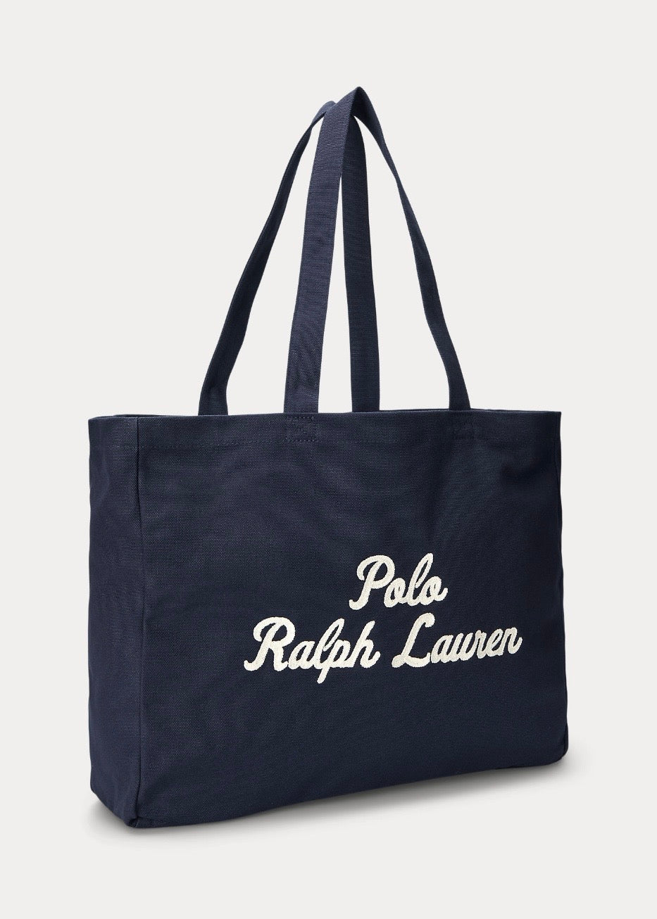 Embroidered Canvas Tote Newport Navy