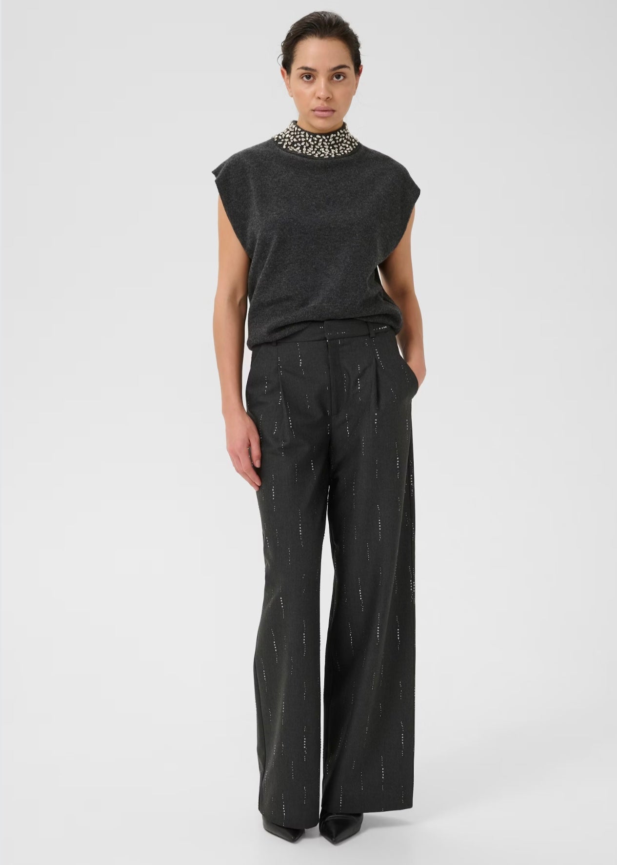 Manzi Deco Waistcoat Deep Graphite Melange