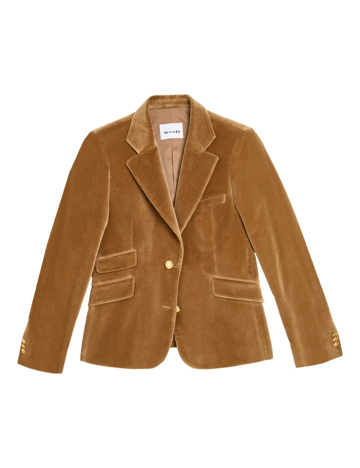 Remi Velvet Blazer Light Camel