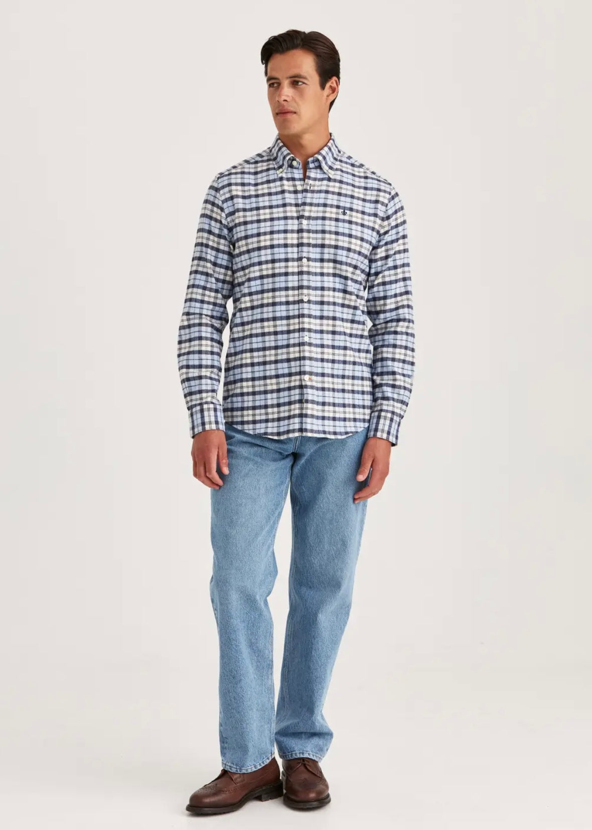 Flannel Check Shirt Light Blue