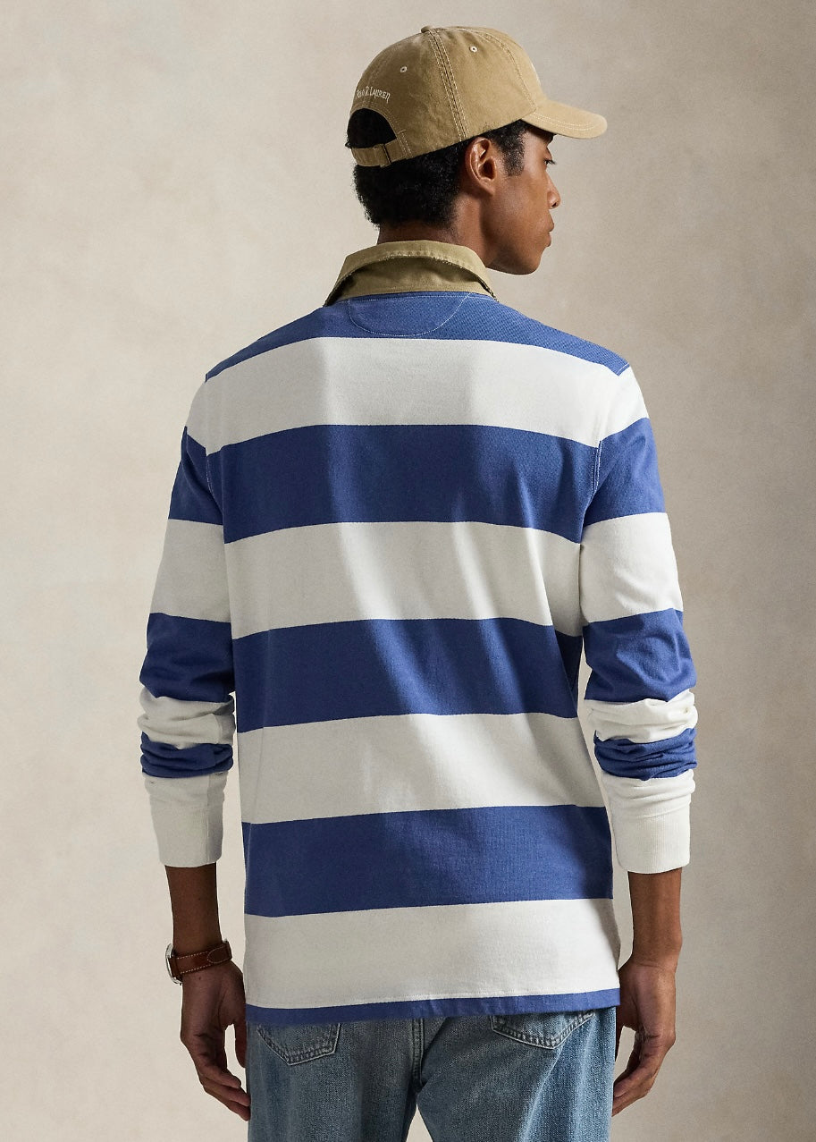 Khaki Collar Rugby Shirt Old Royal/Cream