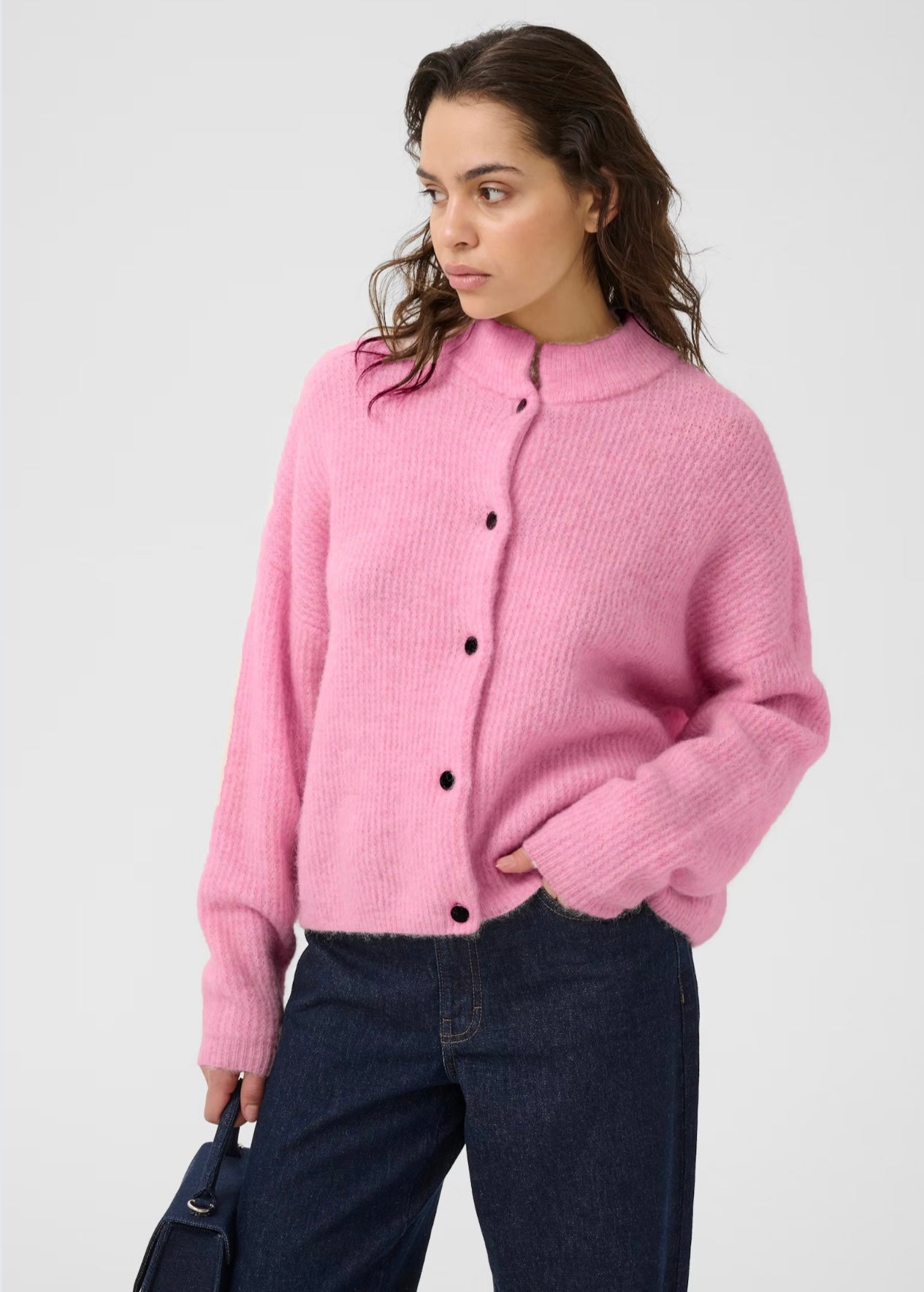 Alpha Short cardigan Begonia Melange