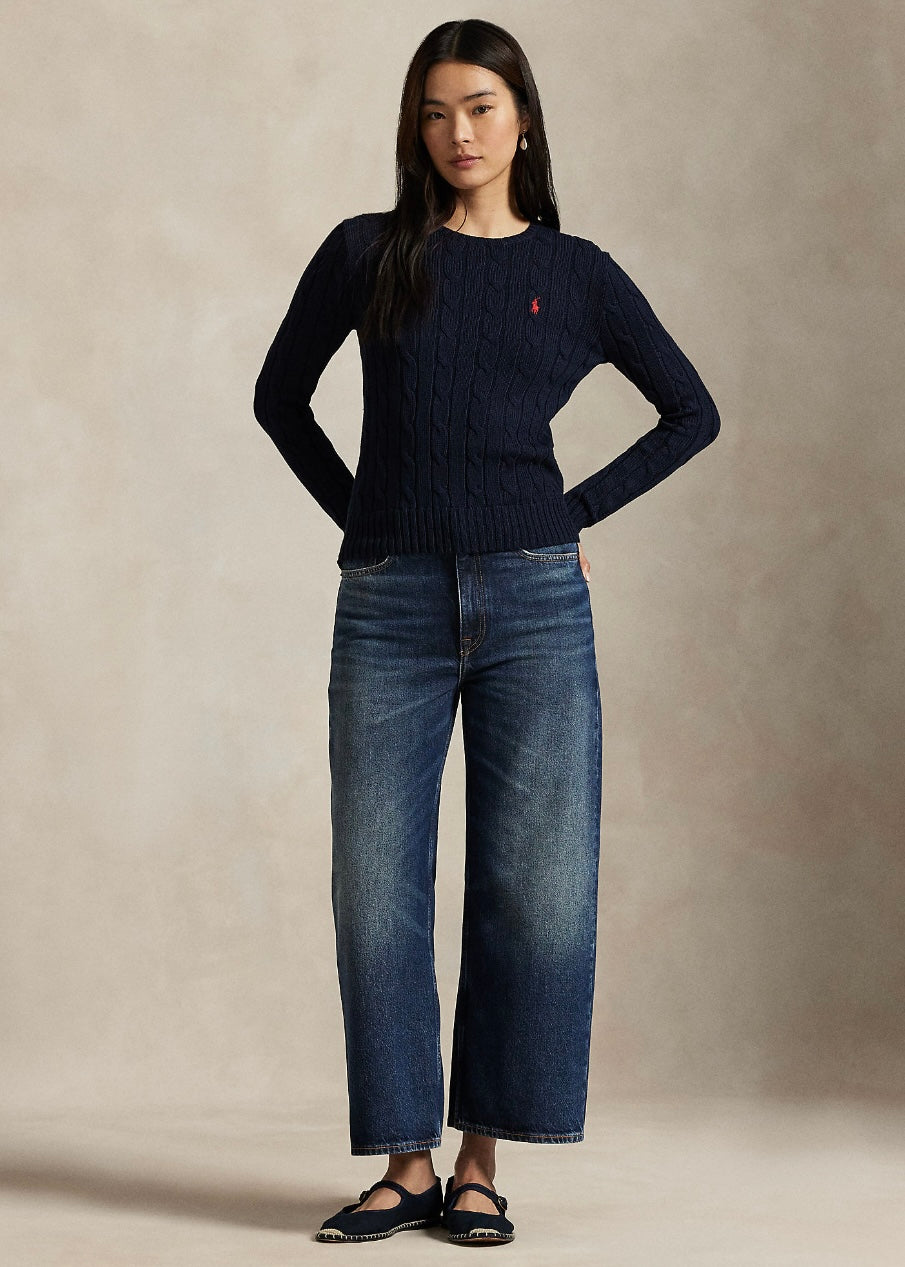 Cable Knit Cotton sweater Hunter Navy