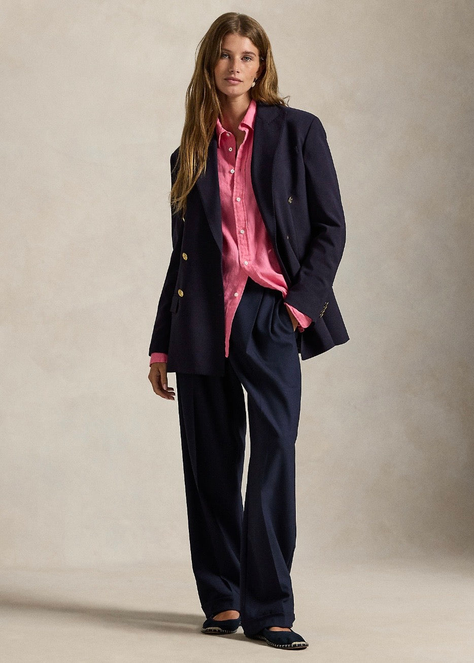 Classic Fit Linen Shirt Pink