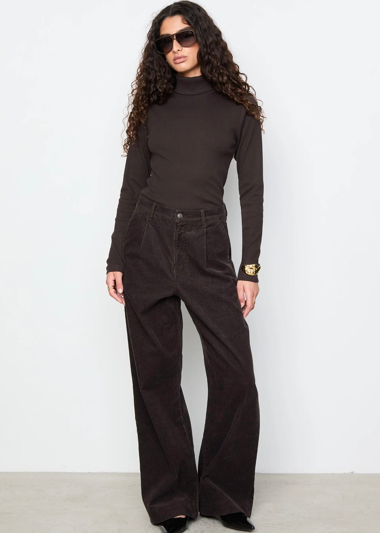 Petra Rib turtleneck Dark Brown
