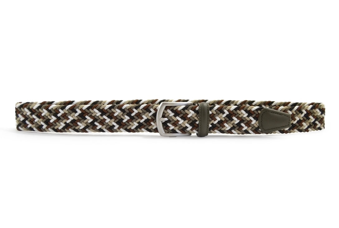 Elastic Belt Multi Green/Brown