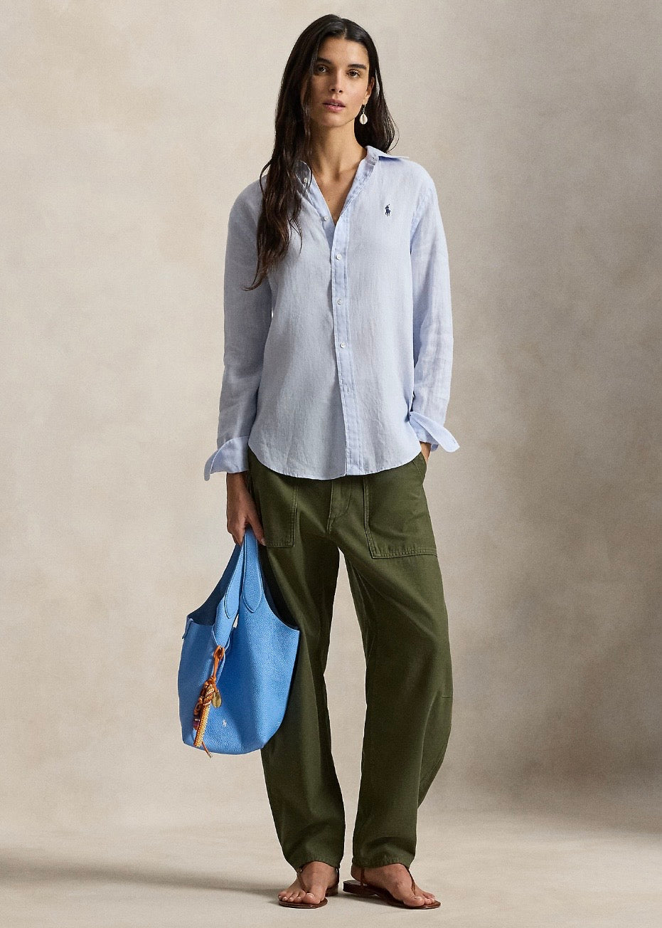 Classic Fit Linen Shirt Oxford Blue