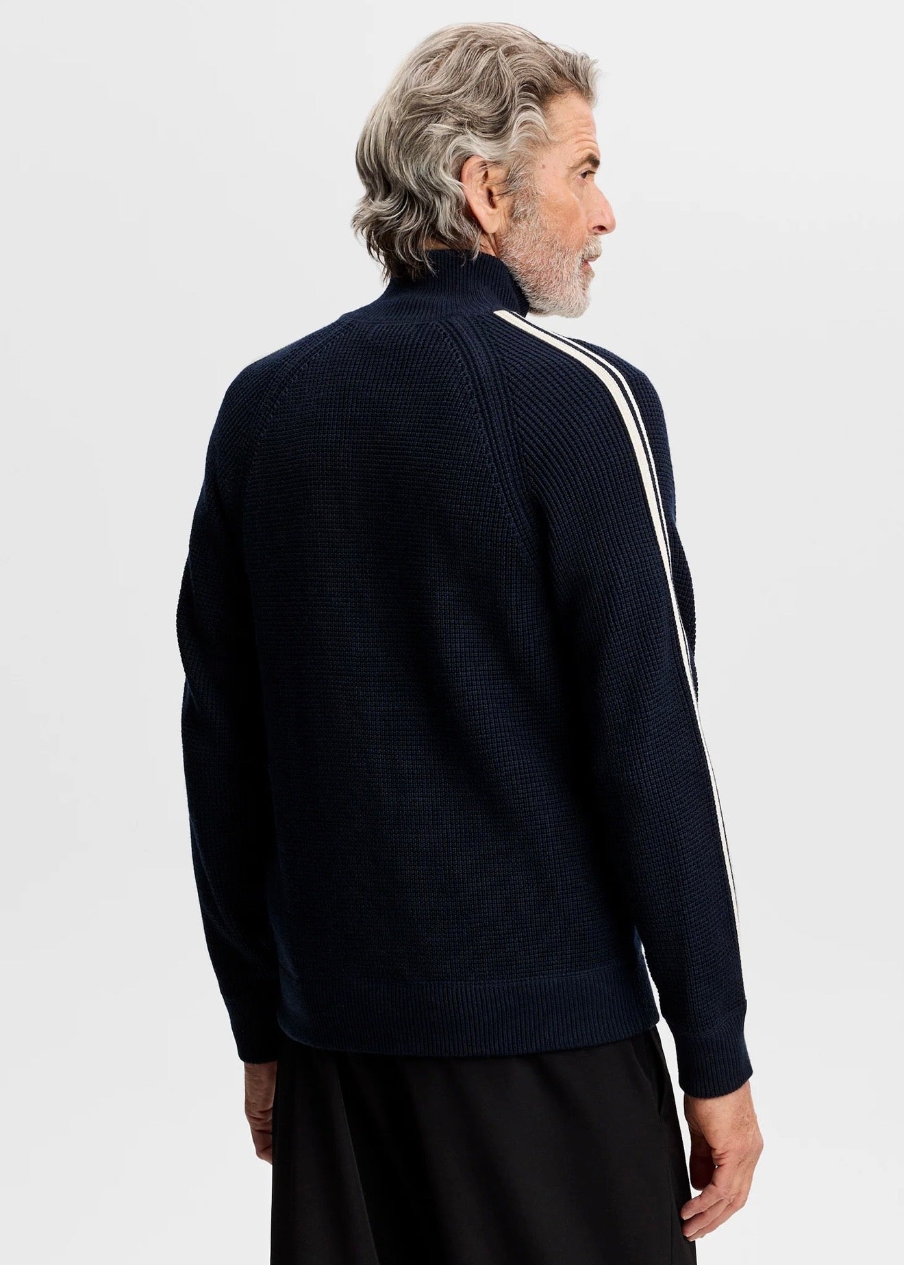 Craig Zip Knit Cardigan JL Navy