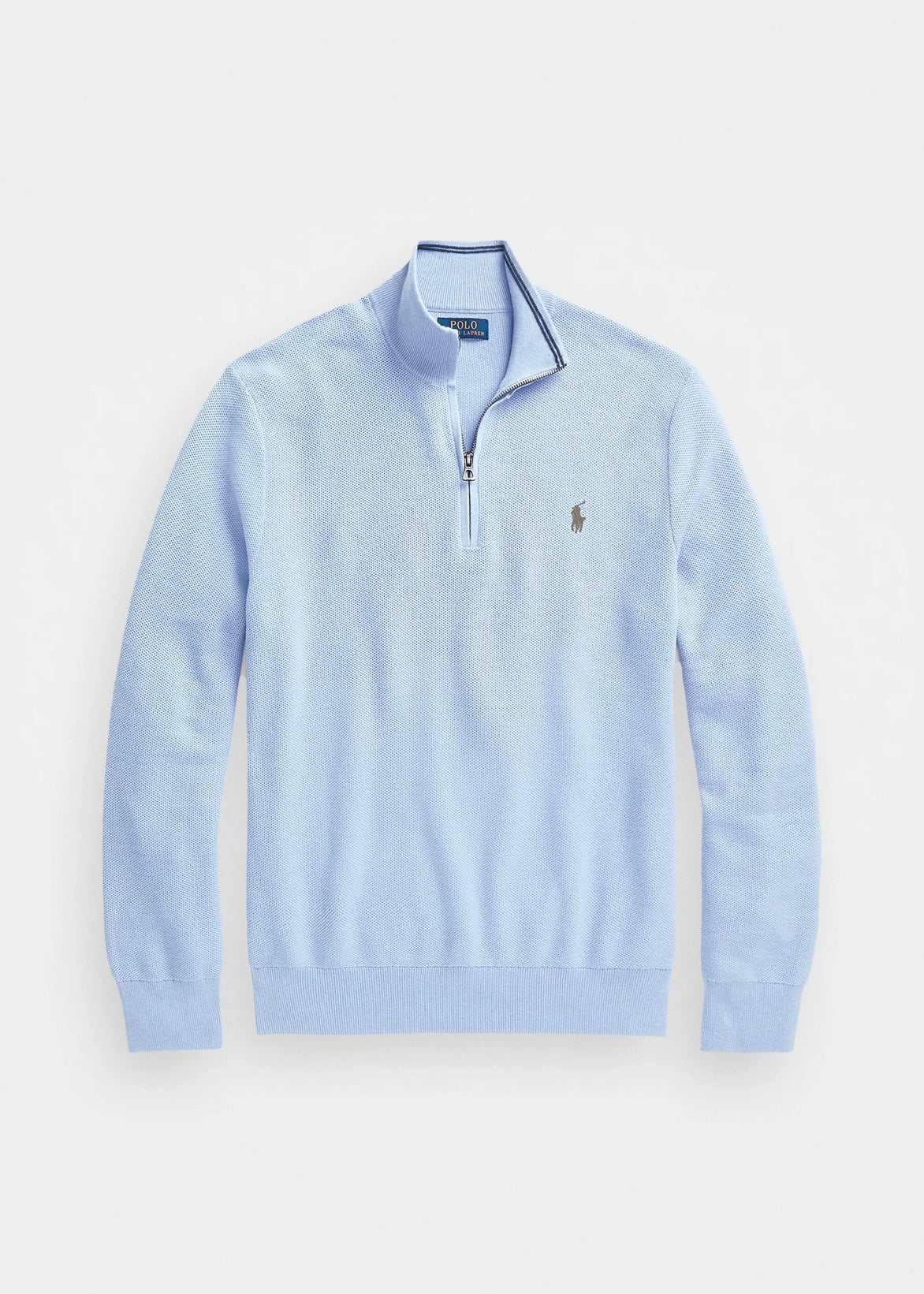 Mesh Knit Quarter Zip Blue Hyacinth