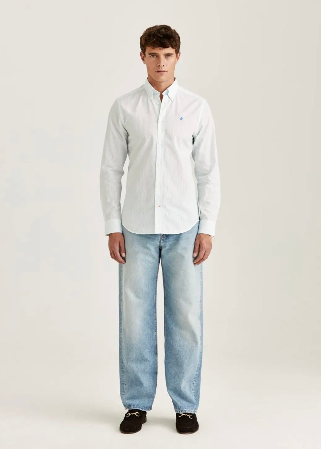 Morris Seersucker shirt - Turquoise