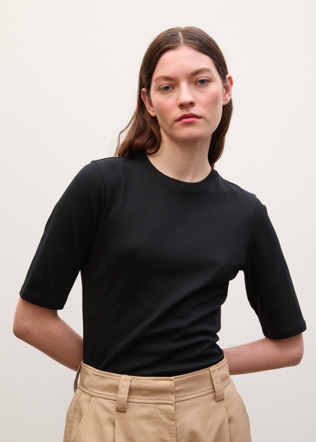 Marianne Rib Tee Black