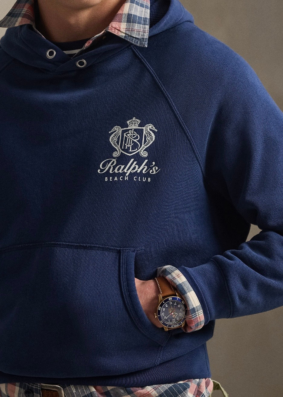 Vintage Fleece Graphic Hoodie Dark Cobalt