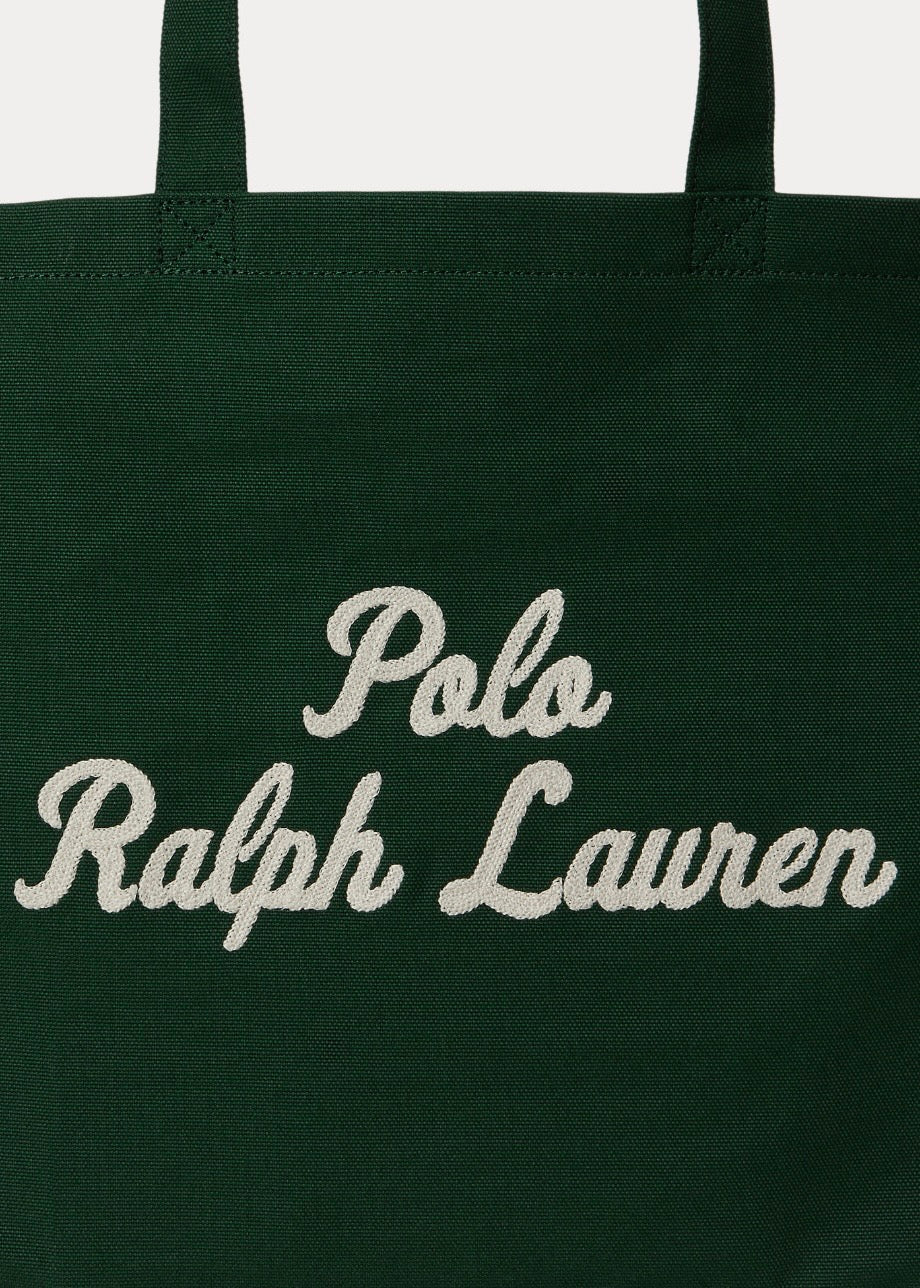 Embroidered Canvas Tote Vintage Pine