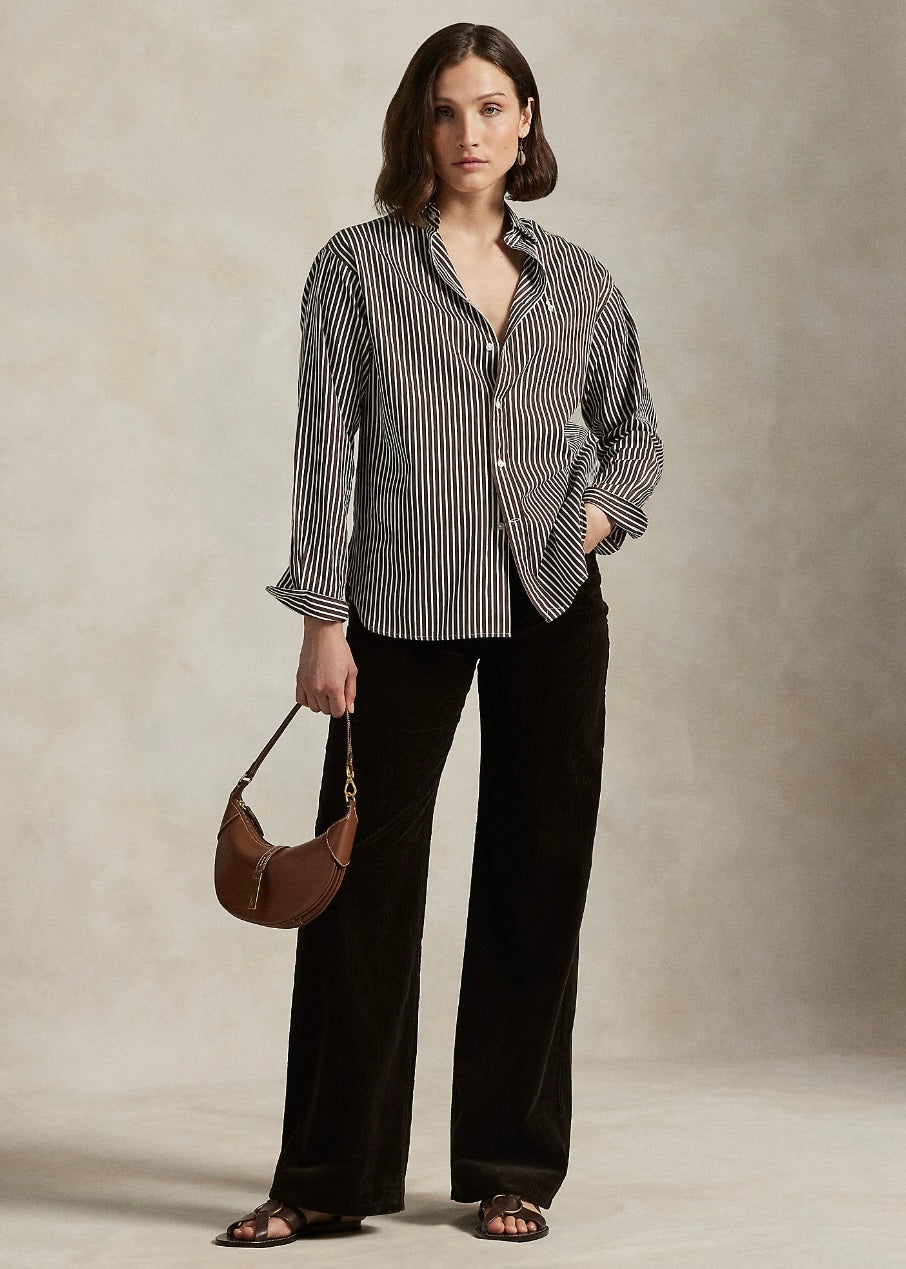 Relaxed Fit Striped shirt Brown/White