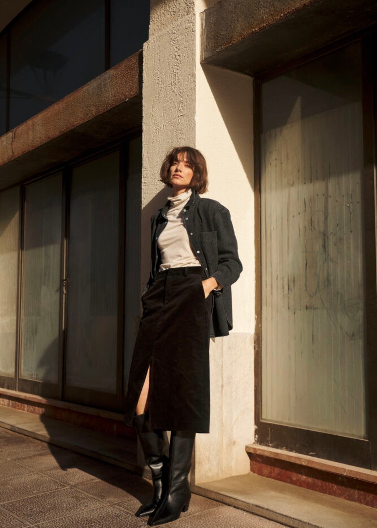 Cornelie Jacket Washed Black Denim