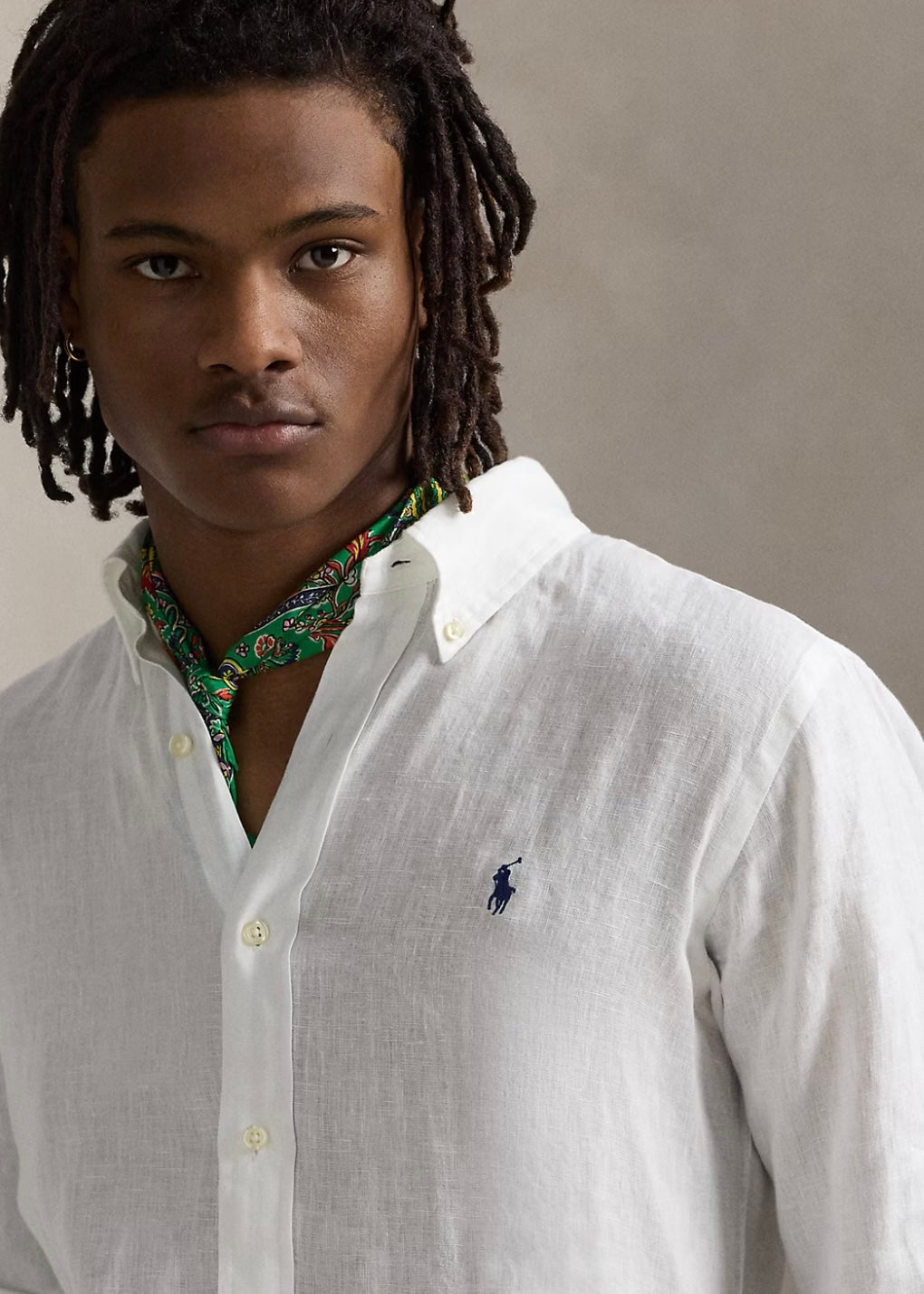 Custom Fit Linen Shirt White