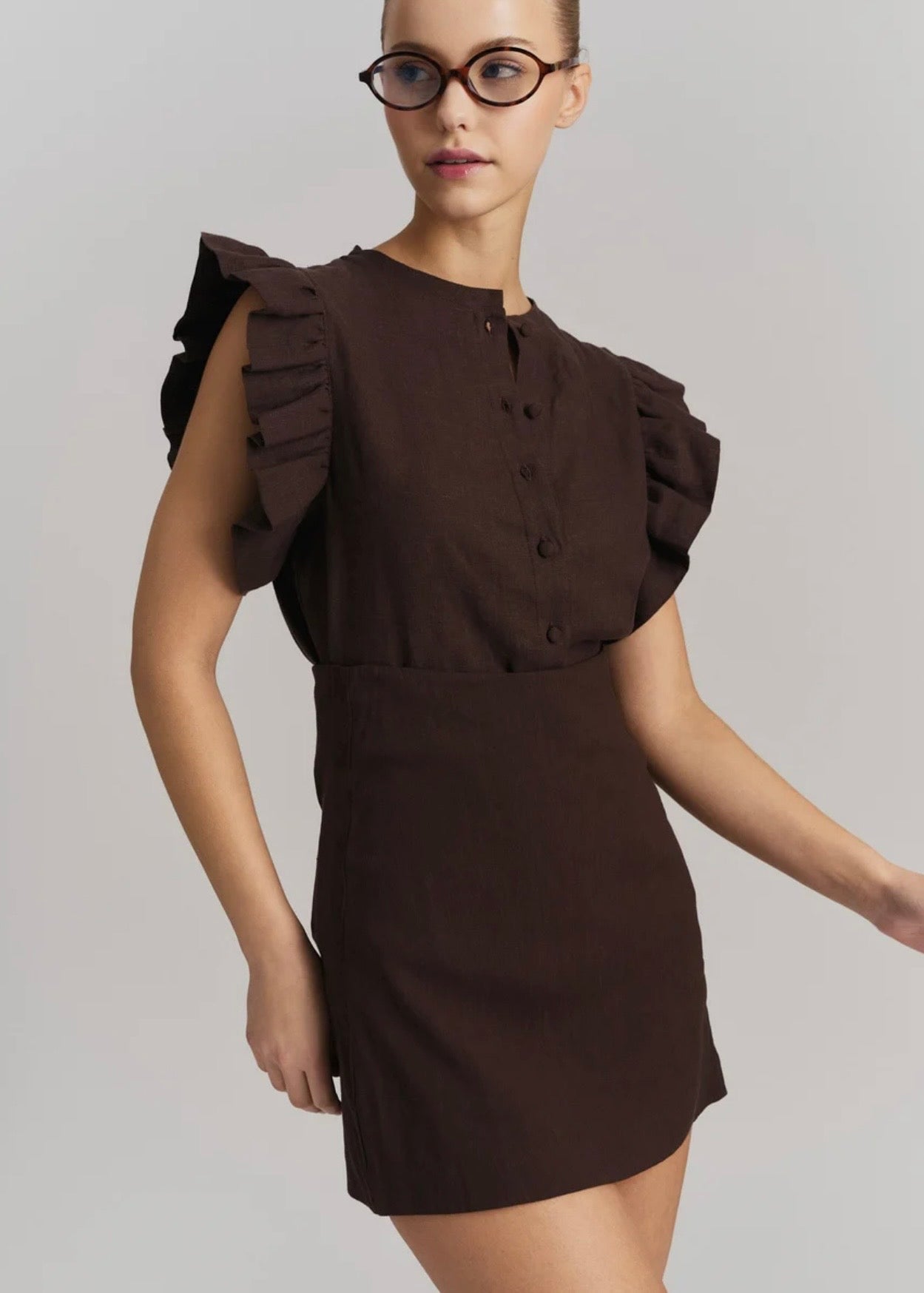 Pauline Linen Shirt Dark Brown