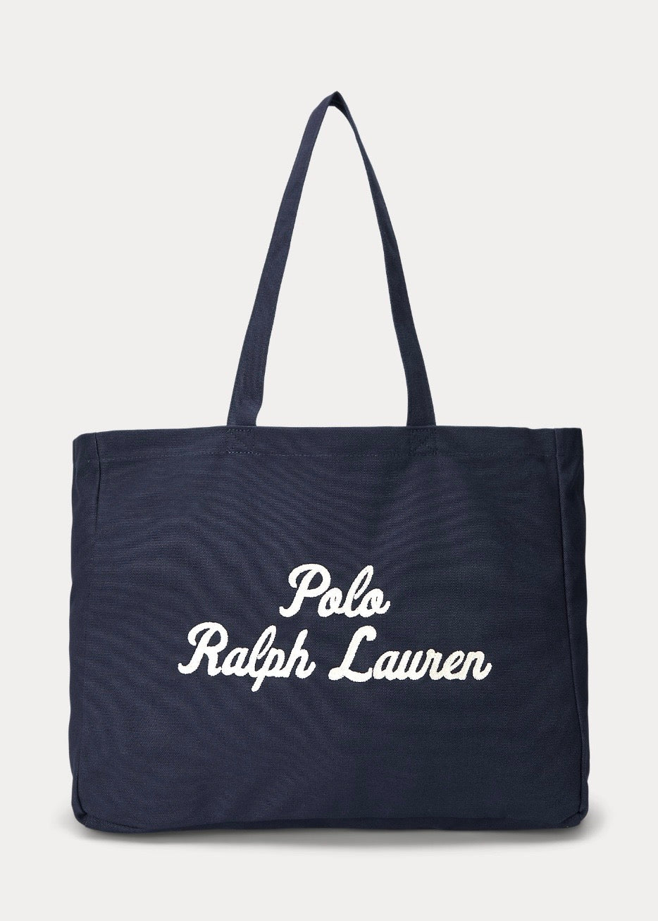 Embroidered Canvas Tote Newport Navy