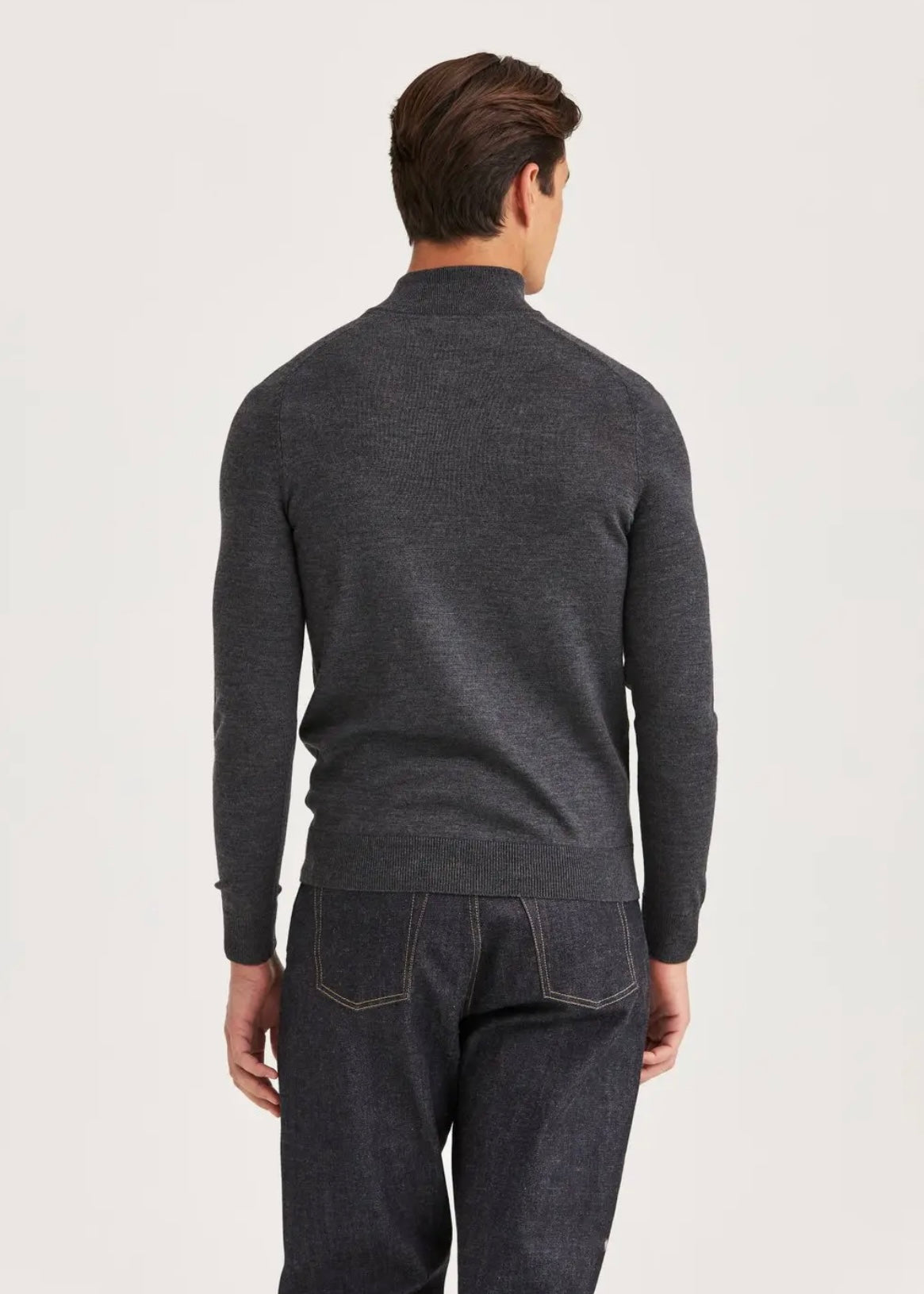Merino John zip Grey