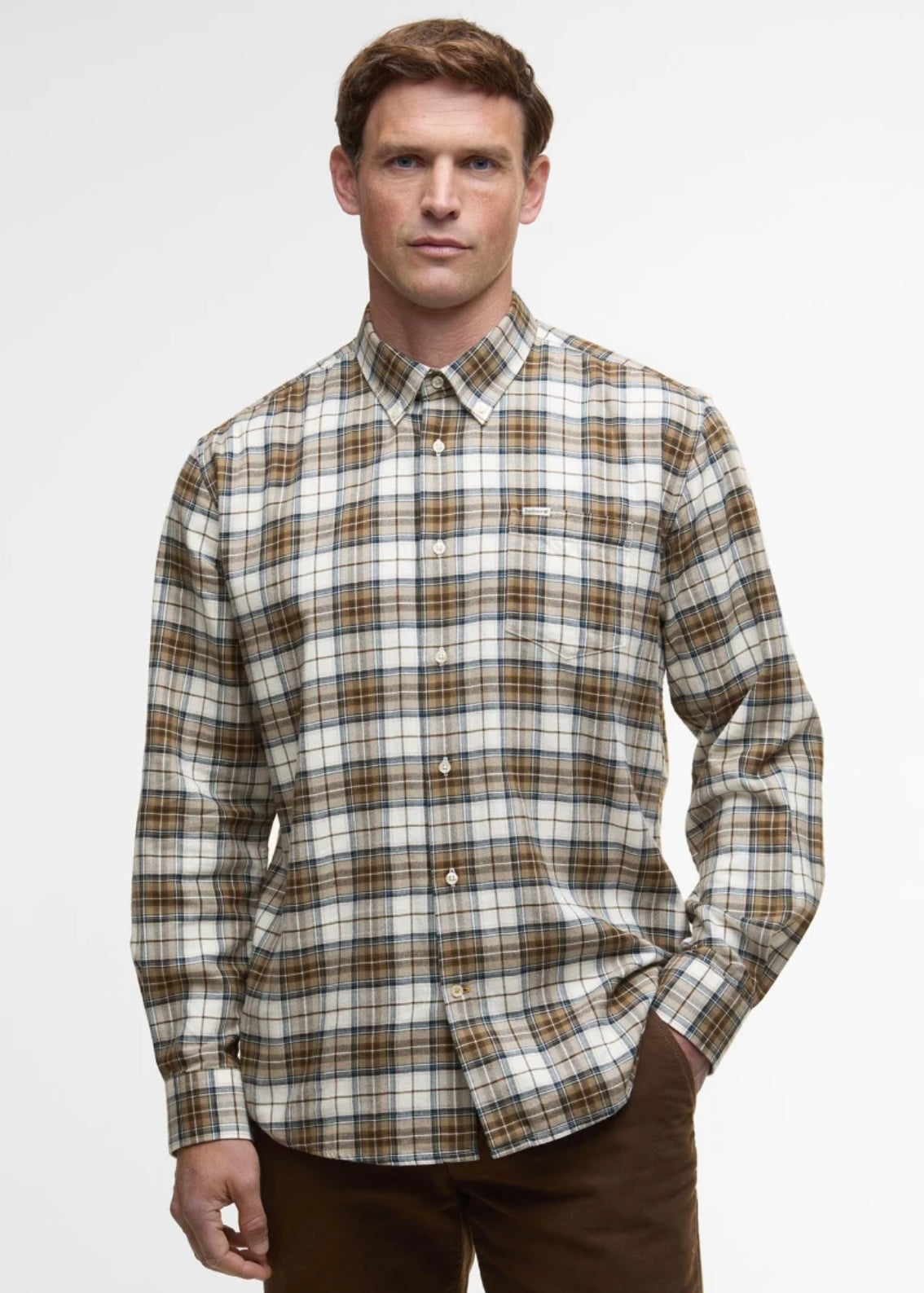 Telfield Checked shirt Stone