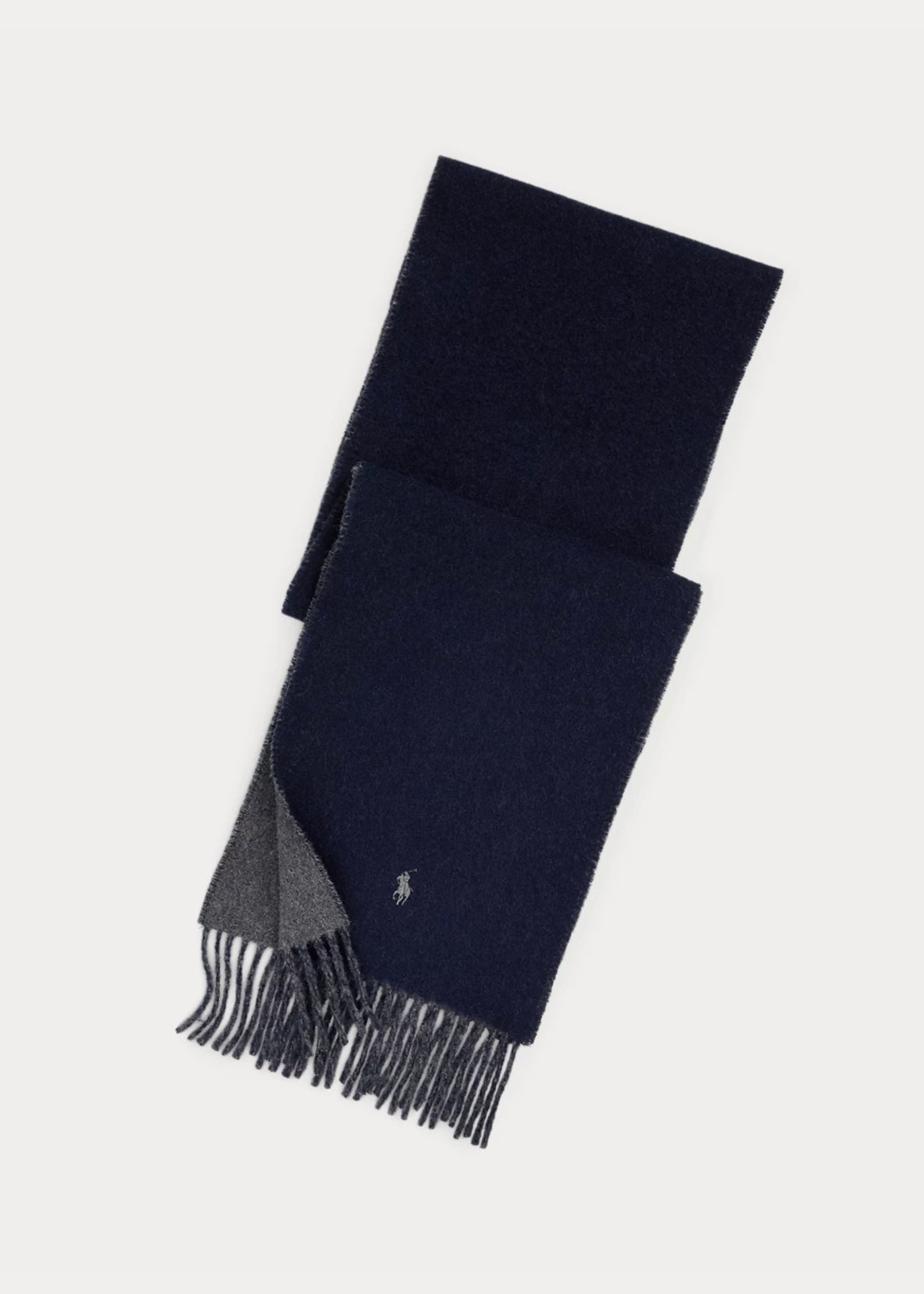 Reversible Wool scarf Navy/Charcoal