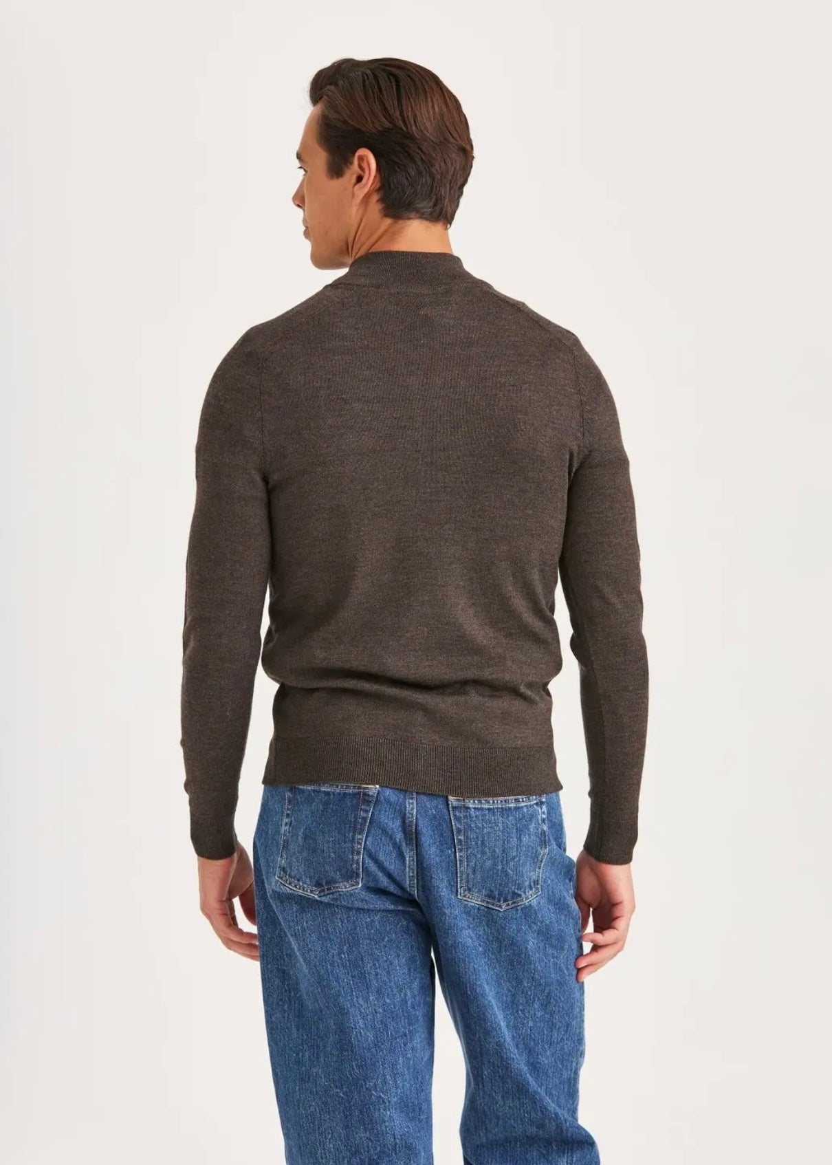 Merino John zip Brown
