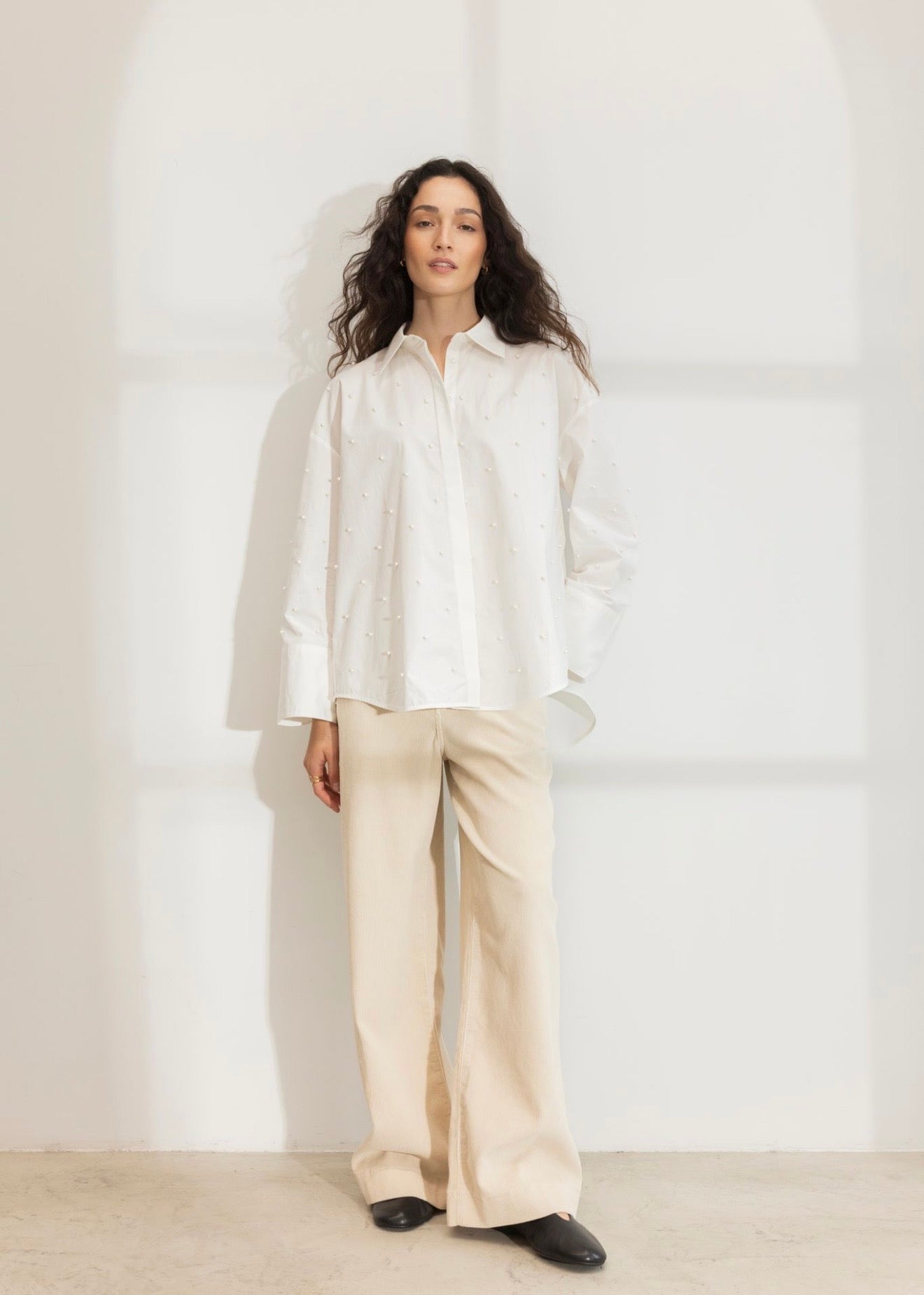 Nell Pearl Shirt White