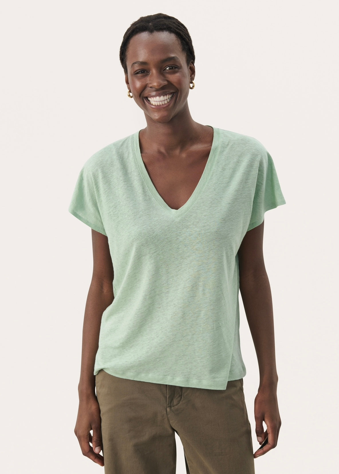 Part Two Axelines t-shirt - Cameo Green