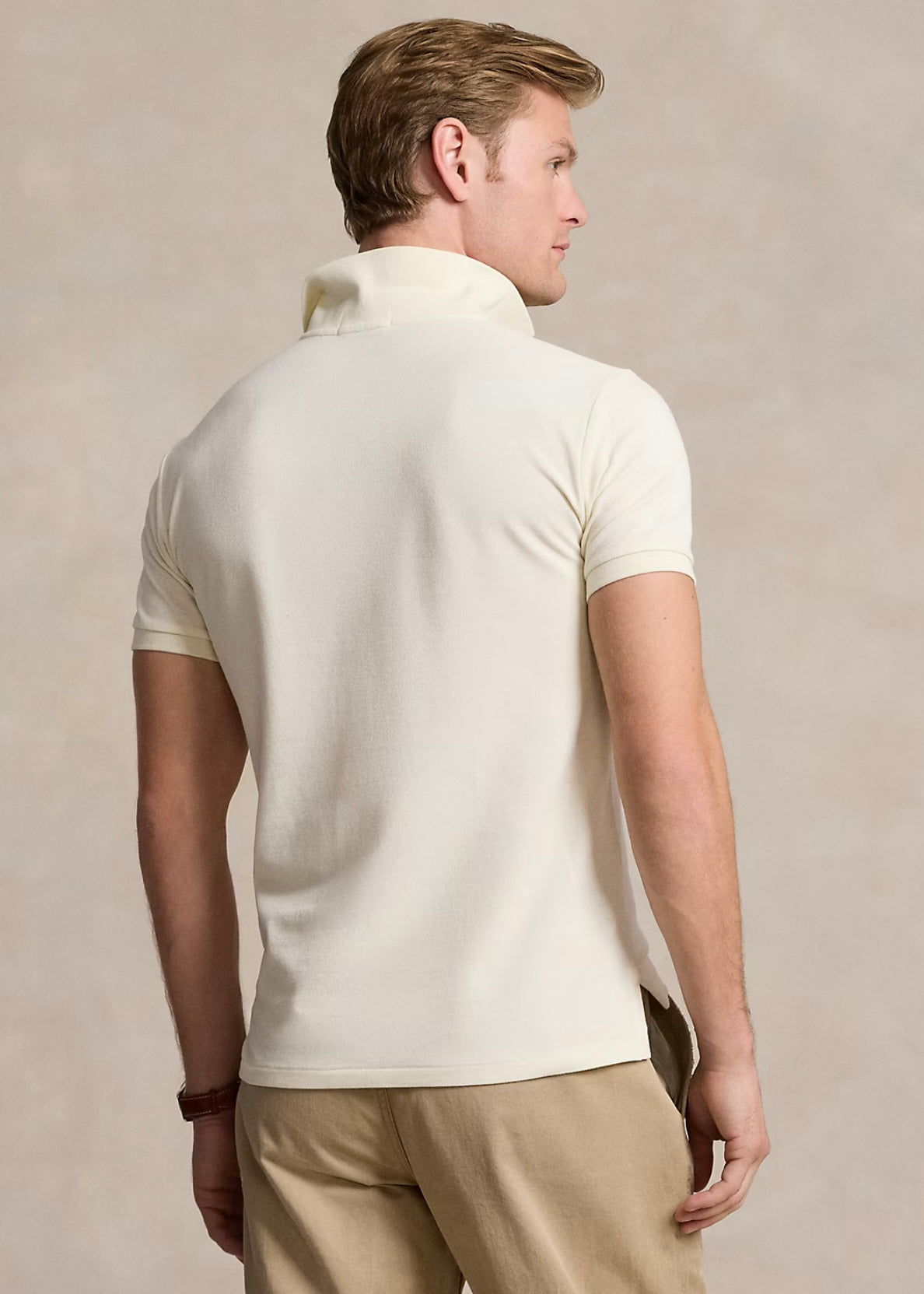 Mesh Polo Shirt Parchment Cream