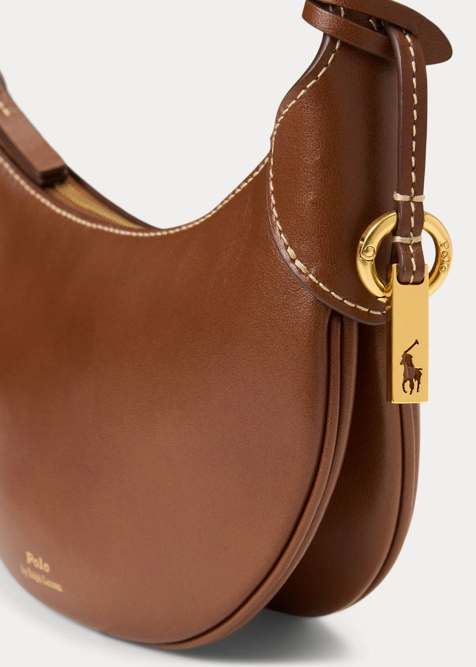 Polo ID Leather Mini Chain Bag Brown