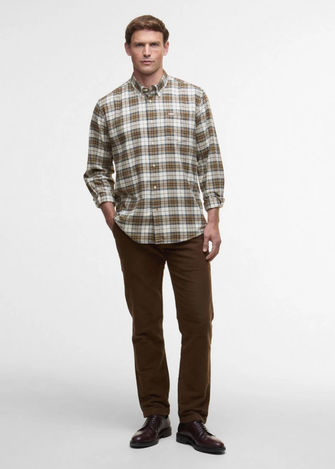 Telfield Checked shirt Stone