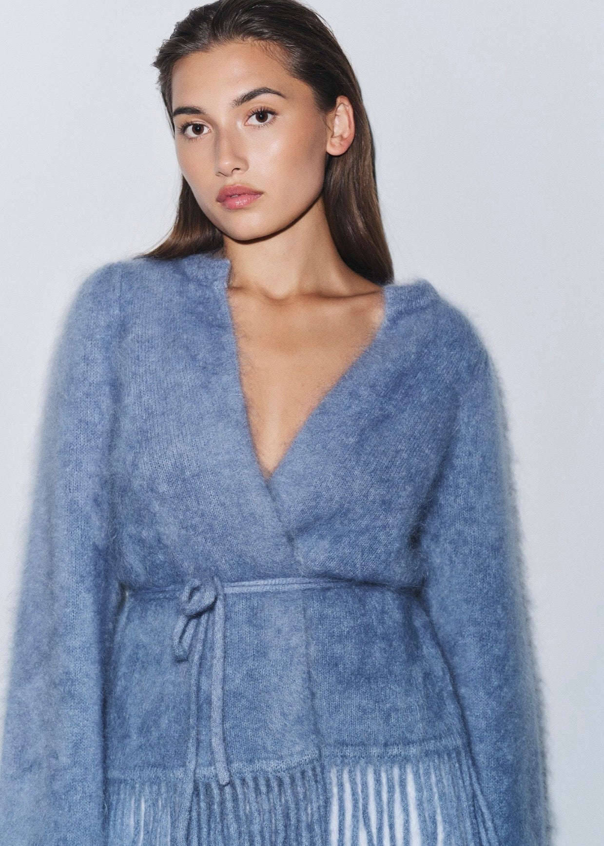 Fidele Chunky Cardigan Denim Blue