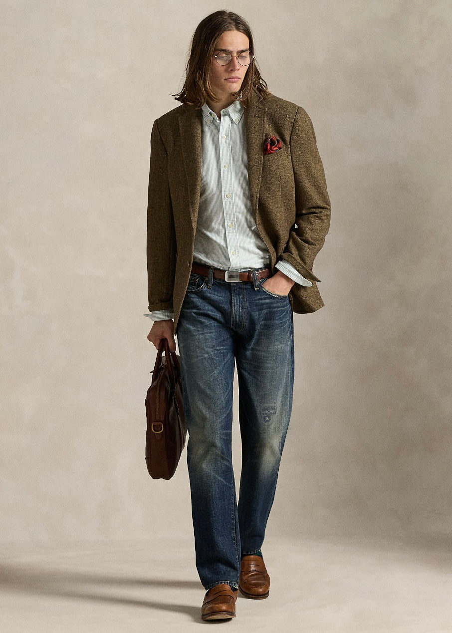 Ralph Lauren Oxford shirt custom fit - Lovat/White