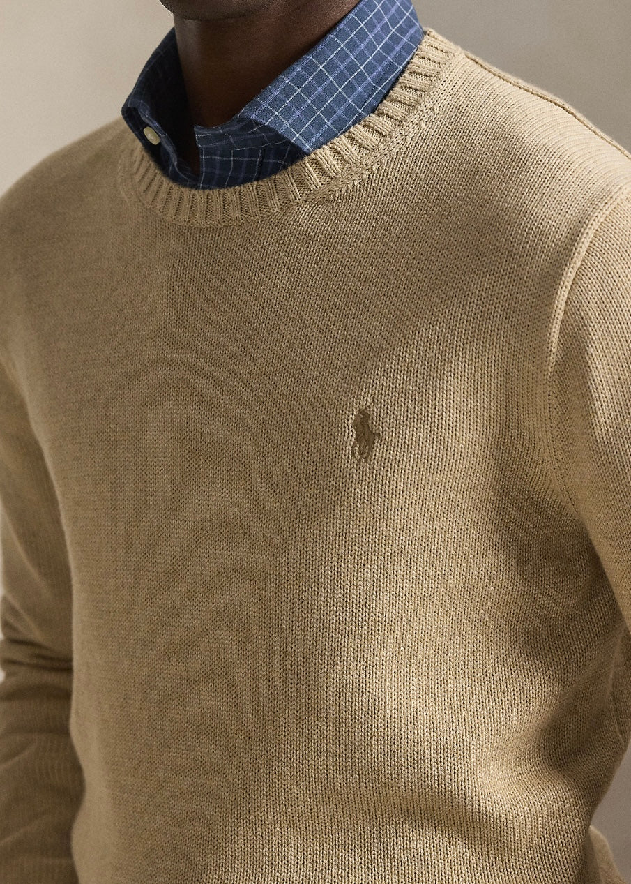 Cotton Crewneck Sweater Dune Melange