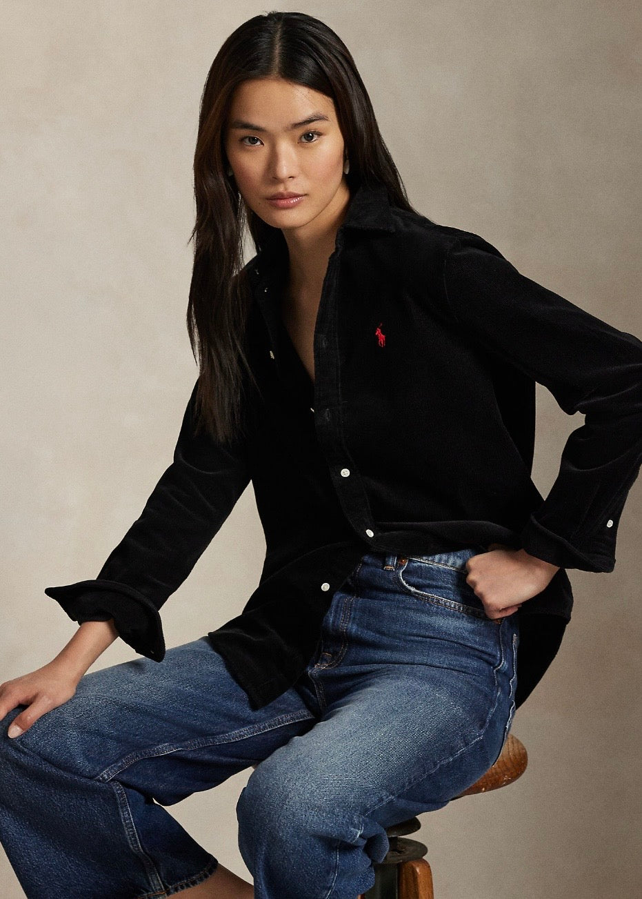 Classic Fit Corduroy Shirt Black