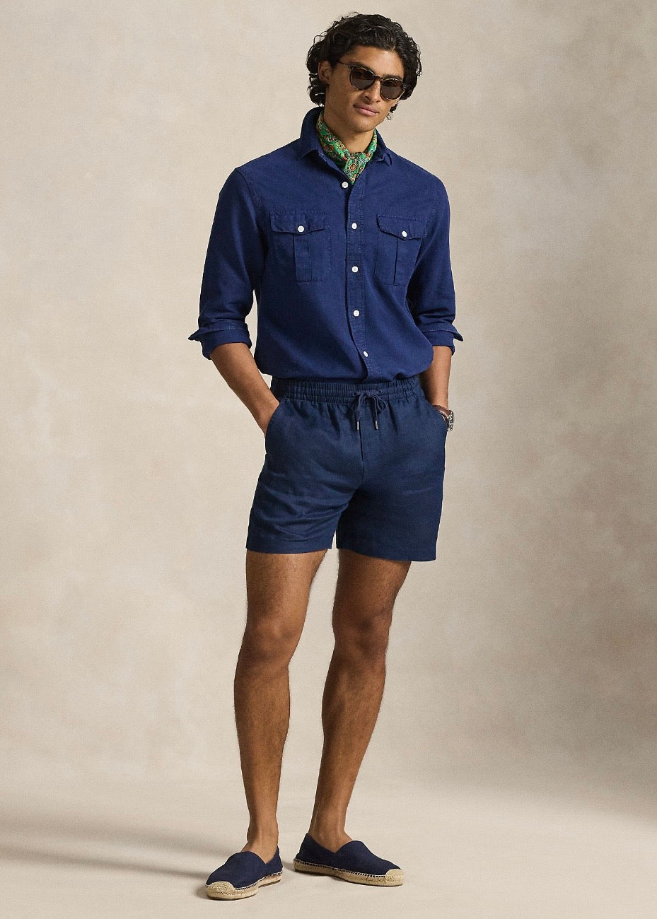 Prepster Linen Shorts Newport Navy