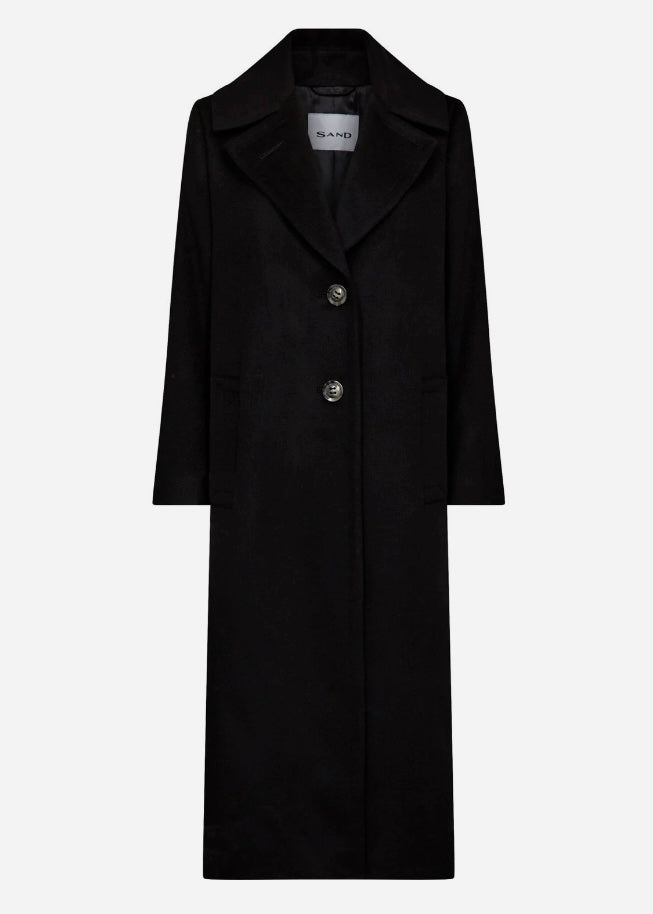 Clareta Long Cashmere coat Black