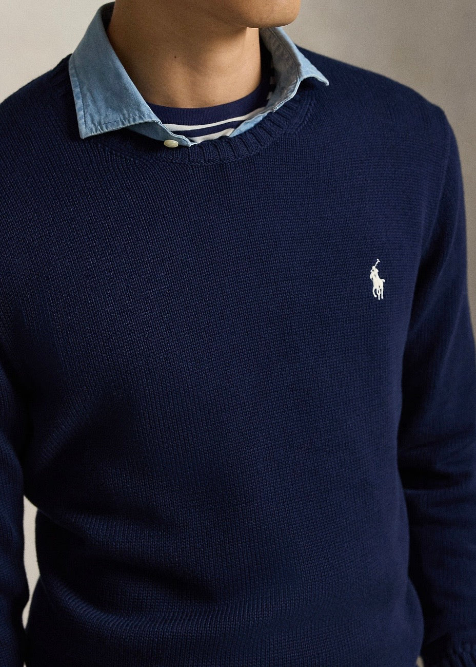 Cotton Crewneck Sweater Hunter Navy