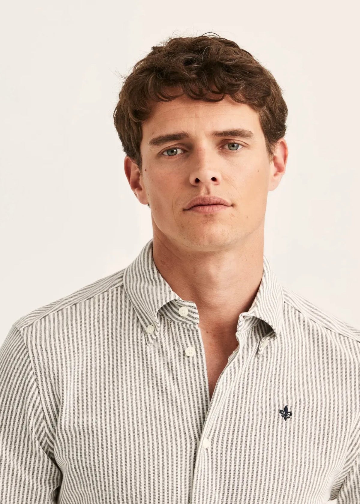 Camden Piqué Shirt Brown/White